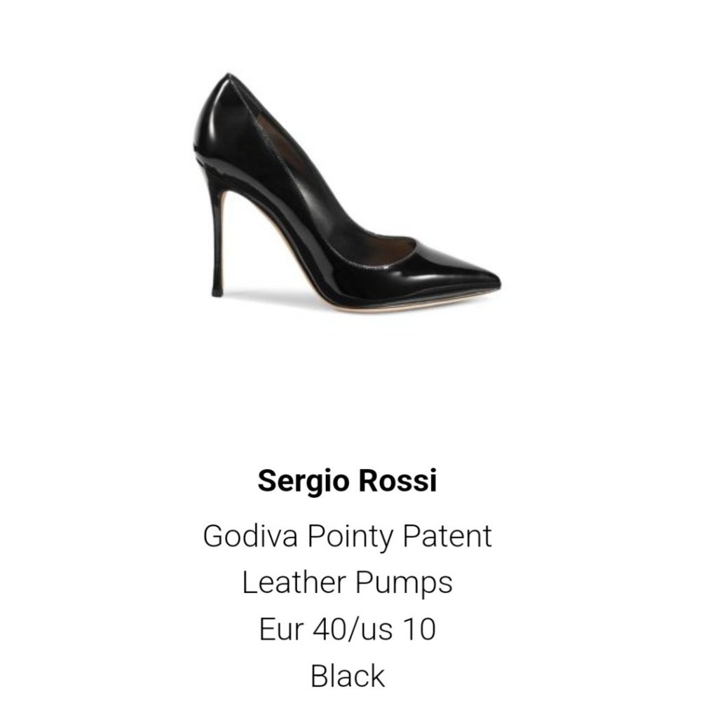 Sergio Rossi Godiva Black Patent Pumps - Picture 1 of 15